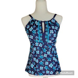 Soma Beach House Blair Garden Variety Tankini Swim Top High Neck UPF50+ NEW